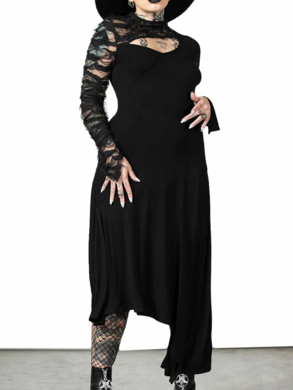 NWT Killstar Aubrette Asymmetrical Black Dress - Size XXL